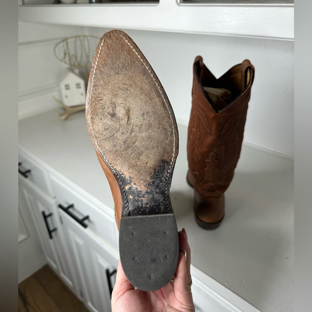 Vintage Dan Post Marlboro Collection Women’s 8.5 Western Cowboy Boots Tan - Picture 7 of 10